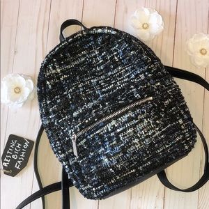 Tweed sparkly backpack
